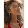 thumbnail image 3 of Silvora Silver Dangle Women Hoop Earrings Hypoallergenic Stainless Steel Long Vertical Bar Minimal Thin Drop Earrings Jewelry Gifts for Girlfriend Wife Valentine's Day, 3 of 6