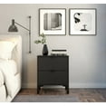 thumbnail image 5 of HomeRoots 24 in. Two Drawer Faux Wood Nightstand, Black, 5 of 6