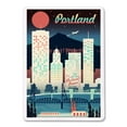 thumbnail image 2 of Portland, Retro Skyline Chromatic Series, Lantern Press, Premium Playing Cards, 52 Card Deck with Jokers, USA Made, 2 of 5