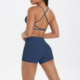 thumbnail image 5 of Ailaofu Women's Solid Color Yoga Sports Two Piece Set, Summer Sports Breathable Top and Tight Shorts Casual Set, 5 of 8