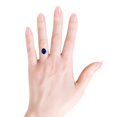 thumbnail image 4 of ANGARA Lab Grown 3.3 Ct Blue Sapphire Hidden Halo Engagement Ring for Women in 14K Yellow Gold (Size-10x8mm) | September Birthstone, Anniversary, Jewelry Gift for Women | Lab-Grown Blue Sapphire Ring, 4 of 8