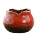 thumbnail image 1 of Cateissary Maceta de cerámica hecha a mano con borde de pétalo, maceta esmaltada para plantas, orificio de drenaje, maceta de escritorio para Jardín y Patio Rojo, 1 of 6
