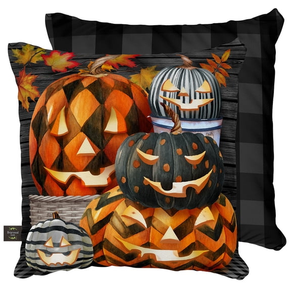Briarwood Lane Patterned Jack O Lanterns Pillow