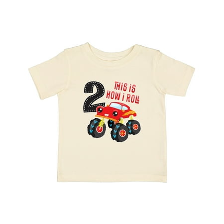 

Inktastic Monster Truck How I Roll 2nd Birthday Gift Baby Boy T-Shirt