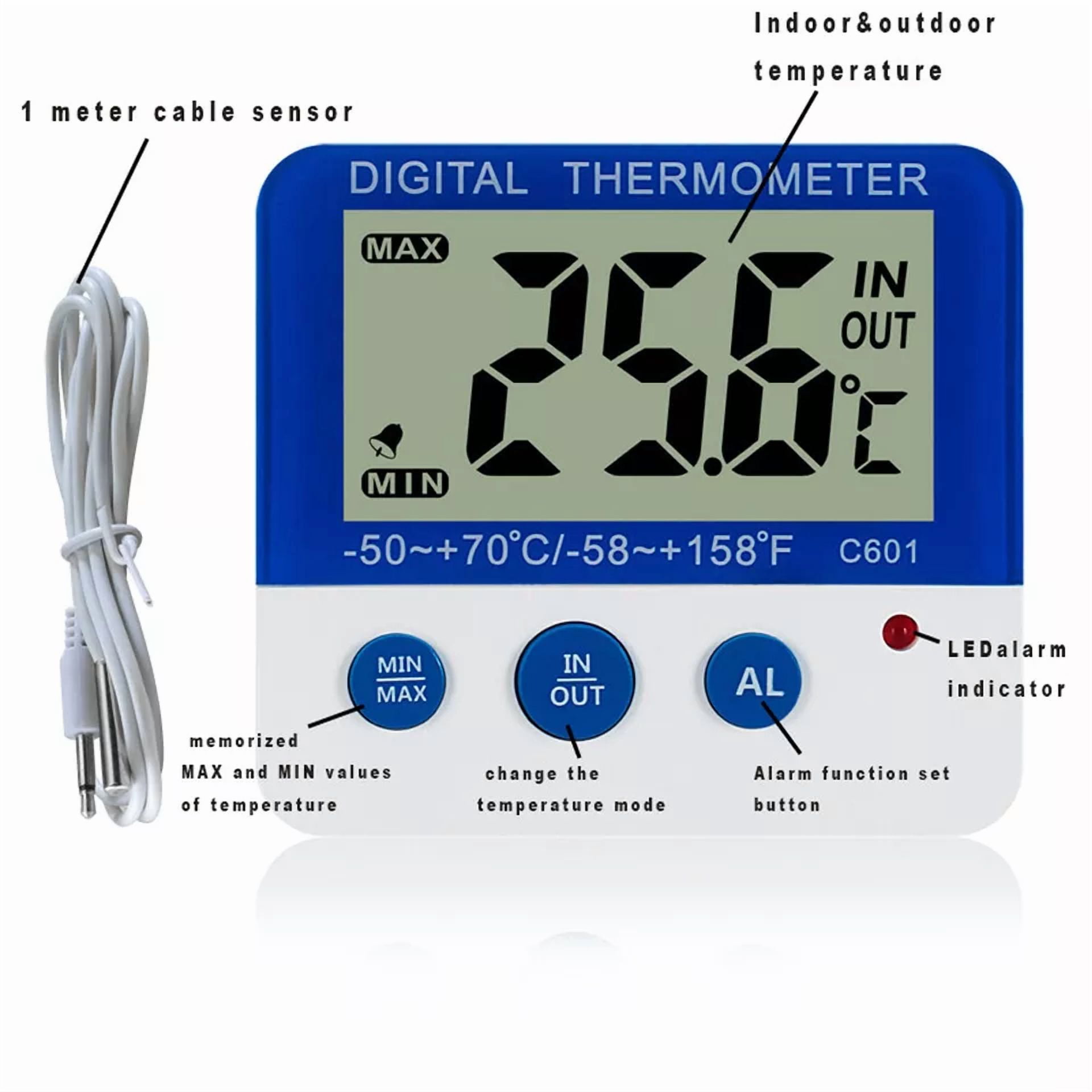 CRESTIN- Electronic Led Digital Thermometers Home ?/? Thermometer Kitchen Freezer Alarm