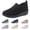 Black, variant on Women's Arch Support Orthopedic Sneakers, Woven Slip-On Walking Shoes, Breathable, Non-Slip Outsole, Comfortable Work Shoes for Standing Long