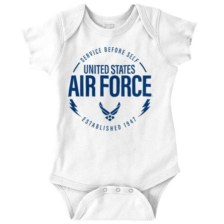 

US Air Force Service Before Self Romper Boys or Girls Infant Baby Brisco Brands 18M