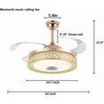 thumbnail image 3 of 42 Inch Retractable Ceiling Fan with Light and Remote Control, Modern Bluetooth Music Invisible Chandelier Fans with 3 Lights Level and 3 Speeds for Bedroom Dining/Living Room, 3 of 9