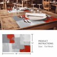 thumbnail image 3 of Placemats Set of 6, Red Grey Woven Placemat, Linen Place Mats for Kitchen/Dining Tables, Abstract Geometric Color Block Oil Painting Washable Table Mats for Party, 3 of 8