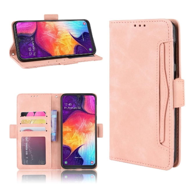 Case for Samsung Galaxy A50 Magnetic closure Leather Wallet Cover Adjustable Detachable Card Holder