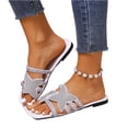 thumbnail image 5 of Willtoo Women's Sparkly Rhinestone Star Summer Sandals 2026 Wedding Glitter Bling Strappy Flats, 5 of 5