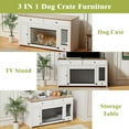 thumbnail image 5 of TIME RAY 63 inch Dog Crate Furniture for Large Dog with 2 Storage Drawer and Cabinet,Dog Cage Furniture with Upward Flapping Crate Door and Dog Bowl Drawer, 5 of 11
