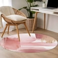 thumbnail image 4 of Round Rugs 4Ft, Pink Abstract Art Round Area Rug Washable Indoor Throw Carpet, Contemporary Luxury Color Block Soft Non Slip Circle Rug for Kitchen Nursery Room Home Decor Aesthetic, 4 of 8