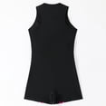thumbnail image 6 of PNTUTB Summer Women's Fashion Activewear Solid Color Blocked Stripe Zipper Sleeveless One Piece Swimsuit, 6 of 6