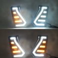 thumbnail image 2 of Para Toyota Tacoma 2024 2 piezas 12 V LED DRL luces de circulación diurna luces de giro parrilla delantera parachoques lámpara antiniebla, 2 of 4