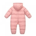 thumbnail image 3 of SYNPOS 0-12M Baby Flannel Lining Snowsuit Unisex Winter Warm Jumpsuit Double Zip Up Romper, 3 of 3