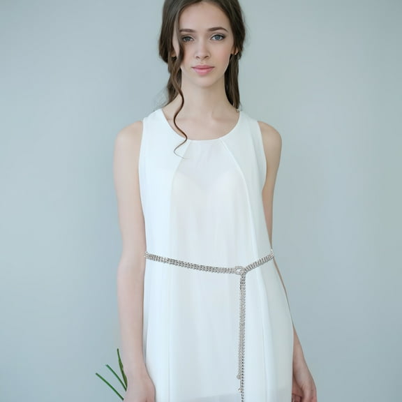 FUEENIRVA 1 Set Rhinestone Women Chain Belt Adjustable Length Accentuate Waistline For Women Fashion Glamour