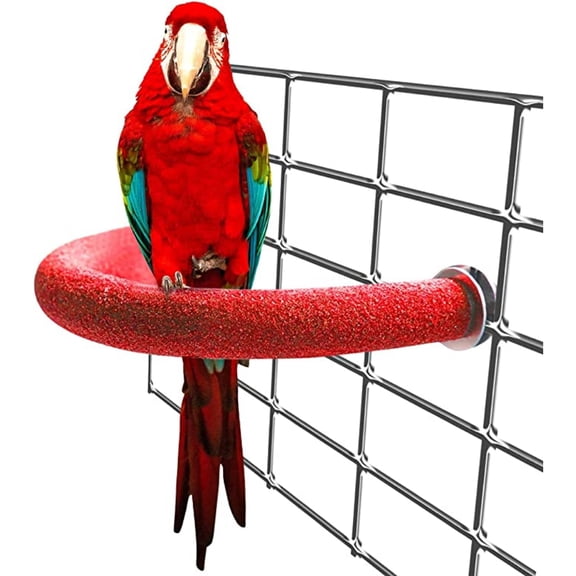 KEINXS Bird Perch Parrot Scrub Rod Grinding Claw Stick Standing Bar Bending Corner Bird Cage U-Shaped Sand Rod for Small and Medium Birds