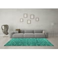 thumbnail image 3 of Ahgly Company Indoor Rectangle Abstract Turquoise Blue Modern Area Rugs, 2' x 5', 3 of 4