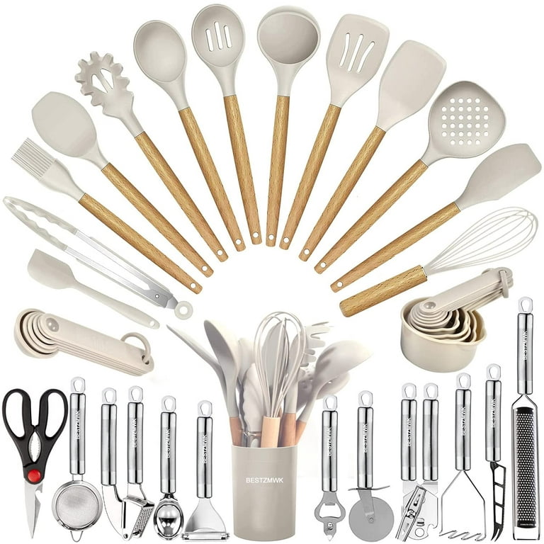 Cooking Utensils Set- 35 PCs Kitchen Utensils with Grater,Tongs, Spoon  Spatula &Turner Made of Heat …See more Cooking Utensils Set- 35 PCs Kitchen