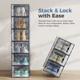 thumbnail image 5 of CONCETTA 12-Pack Shoe Box Organizer for up to US Size 9, Stackable Plastic Storage Rack for Closet Hallway Bedroom, Black, 5 of 8