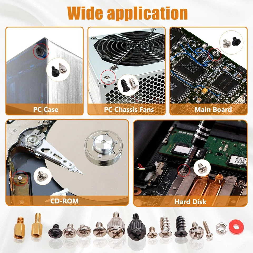 PRIME - 502Pcs Computer Screw Assortment Kit Motherboard Standoffs Screws Laptop Scre...