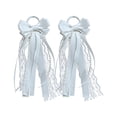 thumbnail image 2 of White Martin Boot Bows with Ribbon and Glitter White Lace Pearl Lace Boot Charms for Women, Decorative Cowboy Boot Accessories for Parties, 2 of 3