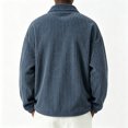 thumbnail image 4 of GrmtClth Sweatshirt for Men Fashion Corduroy Quarter Zip Pullover Mock Neck Long Sleeve Fall Winter Daily Tops Navy S, 4 of 4