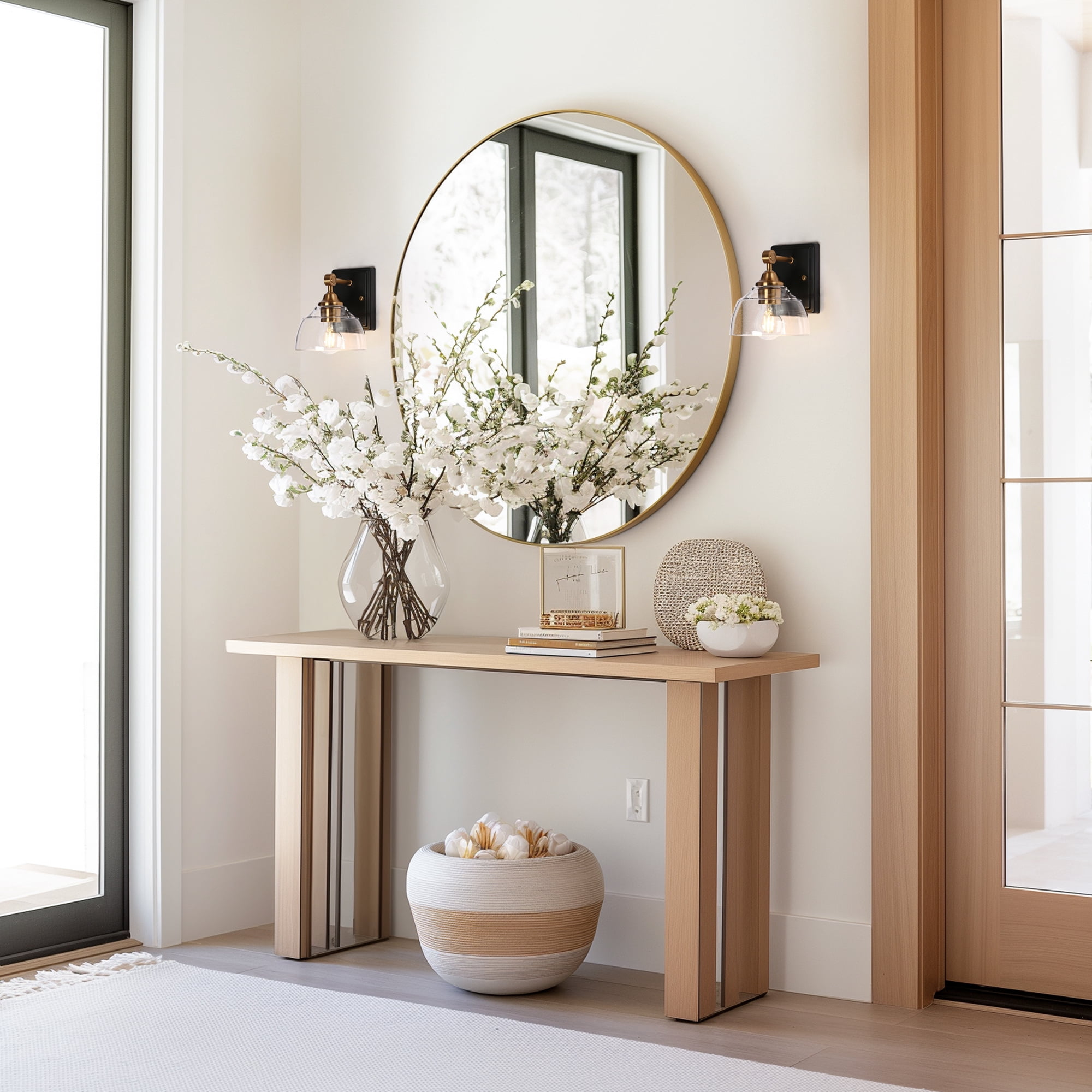 LNC Lainanger 6.3-in W 1-Light Polished Gold Modern/Contemporary LED Wall Sconce