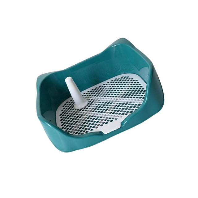 pitrice Dog Potty Tray with Removable Post Size 40x36x14cm Dog Training Toilet Green