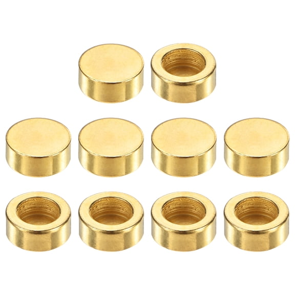 Uxcell 10 Pack Lamp Finials Caps M10x15mm Flat Screw Decoration Knob Gold Tone