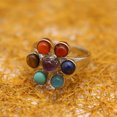 thumbnail image 2 of K-KED 2pcs Seven Chakra Meditation Ring Rainbow Ring Healing Stone Yoga Ring, 2 of 9