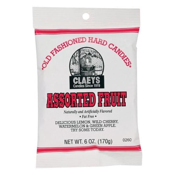 Claeys Assorted Fruit Old Fashioned Hard Candies - 6-oz. Bag