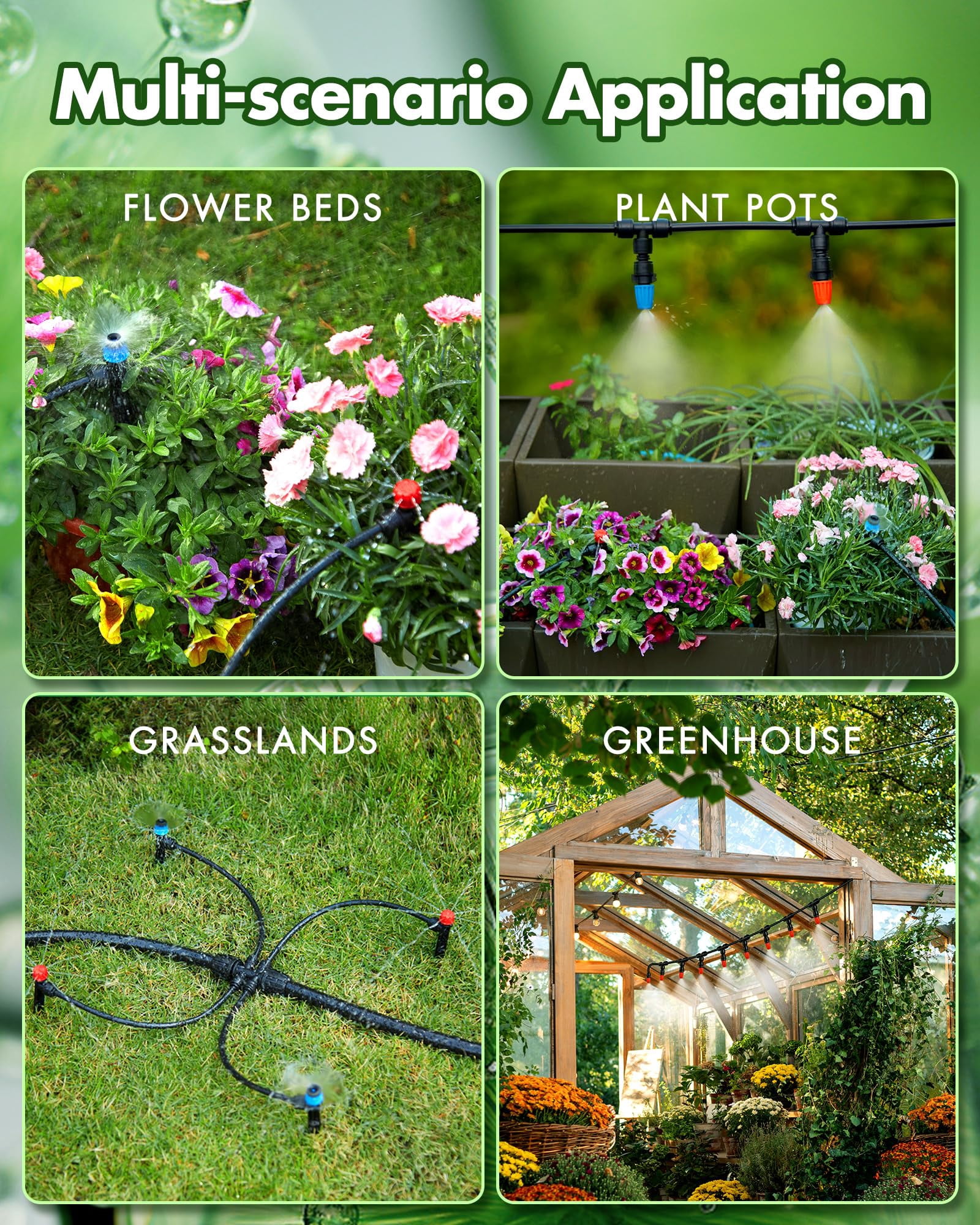 240FT Drip Irrigation System Kits - Automatic Garden Watering Sprinkler Patio Misting Plant Irrigation Water Equipment