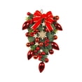 thumbnail image 2 of Decoraciones decorativas de la pared del colgante de de la Navidad para la decoración de la puerta del jardín de la pared al aire libre Rojo Gloria corona navideña, 2 of 9
