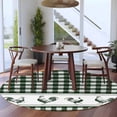 thumbnail image 3 of Round Area Rug 6 Ft, Farmhouse Green Plaid Washable Non-Slip Circle Carpet for Living Room/Bedroom, Vintage Country Cock Checkered Low-Profile Indoor Mats Collection Rugs for Residential, 3 of 8