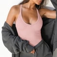 thumbnail image 4 of ShomPort Workout Tops for Women Summer Sleeveless Ribbed Tank Tops Slim Fitted Soft Camisole Basic Layering Shirts, 4 of 8