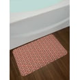 thumbnail image 2 of Floral Bath Mat, Geometric Flower Inspired Abstract Vintage Illustration, Plush Bathroom Decor Mat with Non Slip Backing, 29.5" X 17.5", Vermilion Ivory, by Ambesonne, 2 of 2