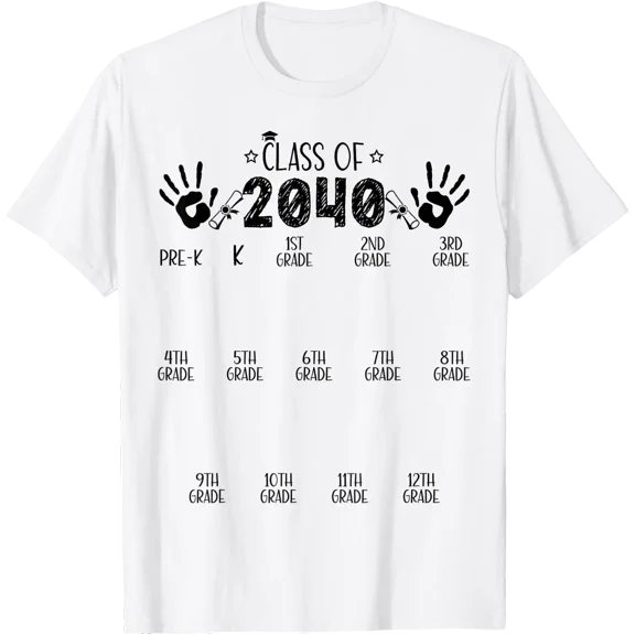 Class of 2040 Grow with Me Handprint T Shirt All Size S-5XL
