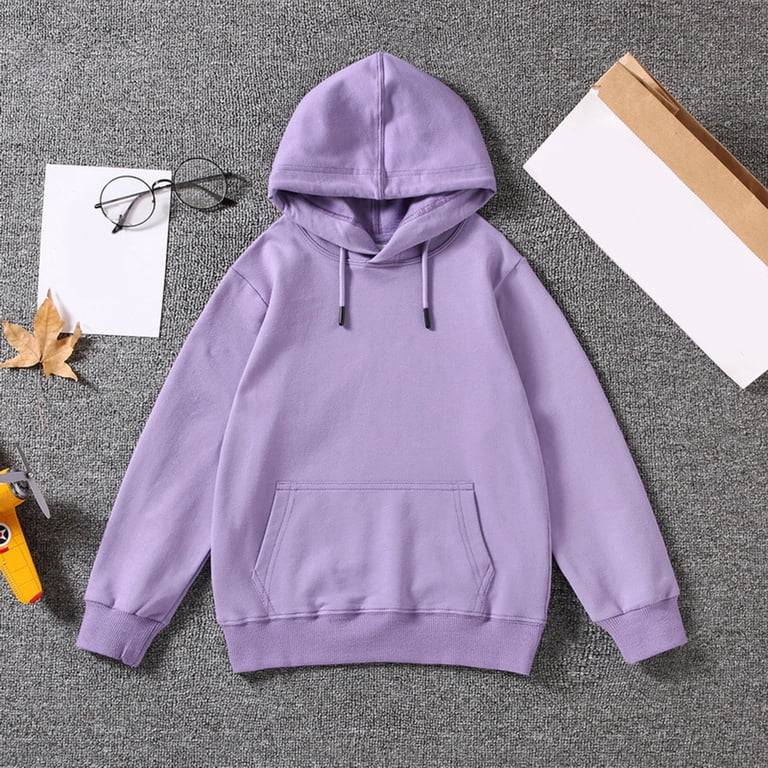 SGMVNU Girls Casual Sweatshirt 10-12 Years Purple Boys Girls Solid