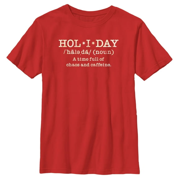 Boy's Lost Gods Holiday Definition Graphic Tee Red Small