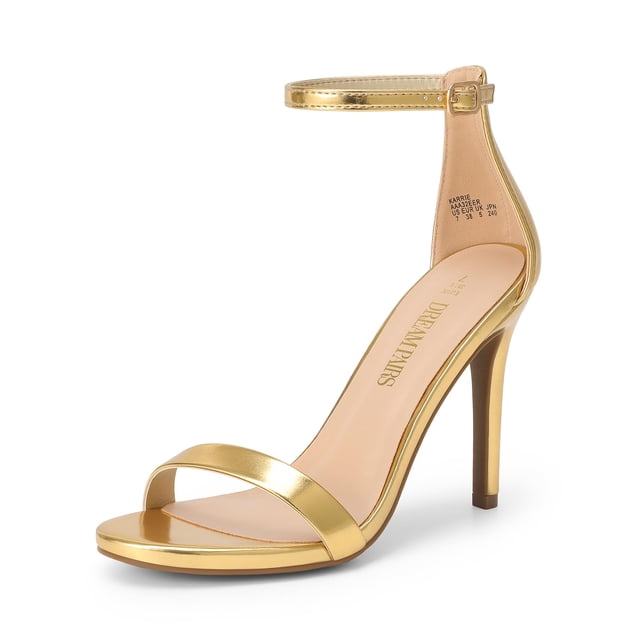 Sandalia DREAM PAIRS KARRIE Dorado Metálico Tacón 10, 10.5 cm