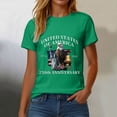 thumbnail image 4 of TOWED22 250 Anniversary USA Shirts for Women Freedom Shirt American Flag Graphic Tees Casual Crew Neck Tshirt(Green,S), 4 of 8