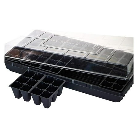 Seed Starter Germination Kit - 72 Cell Seed Starting Tray with Humidity Dome for Hydroponic Growing - 21x11 Inch Propagation Kit with Seed Cell Inserts