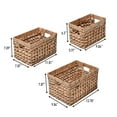 thumbnail image 2 of happimess Hayden Bohemian Cottage Hand-Woven Hyacinth Rectangular Nesting Baskets with Handles, Natural (Set of 3), BSK2012A-3SET, 2 of 7
