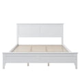 thumbnail image 3 of White Queen Size Platform Bed, Solid Wood Platform Bed Frame with Headboard, Stylish Bed Frame Mattress Foundation with Wood Slats Support for Boys Girls Adults, No Box Spring Needed, 3 of 7