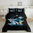 thumbnail image 2 of jejeloiu Letter H Monogrammed Bedding Comforter Set,Cartoon Astronaut Twin Comforter Sets,Galaxy Planet Bedding Set For Boys,Microfiber Room Decorative Reversible,2pcs, 2 of 8