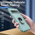 thumbnail image 3 of TECH CIRCLE for Google Pixel 7A Case with Rotated Ring Holder ,Military Grade Rugged Shockproof Kickstand Bracket Cover with Magnetic Car Mount Lens Protective Case for Google Pixel 7A 6.1", Green, 3 of 9