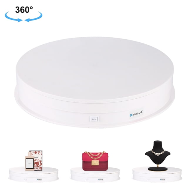 Matsuzay USB giratorio eléctrico tocadiscos soporte de exhibición de joyas soporte de exhibición para fotografía carga máxima 10Kg accesorios Accesorios de cámara y óptica Blanco 15cm