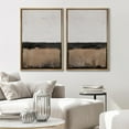 thumbnail image 3 of IDEA4WALL Framed Canvas Print Wall Art Set Contemporary Abstract Landscape Neutral Tones with Horizon Line Illustrations Brown and Gray Digital Art Modern Wall Decor for Bedroom - 16"x24"x2 Natural, 3 of 5